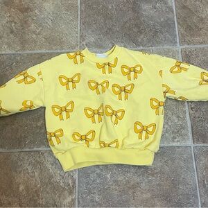 Mini Rodini Yellow Bow-Print Kids Sweatshirt